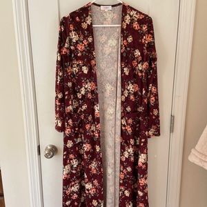 Lularoe Velvet Sarah Floral Red size small